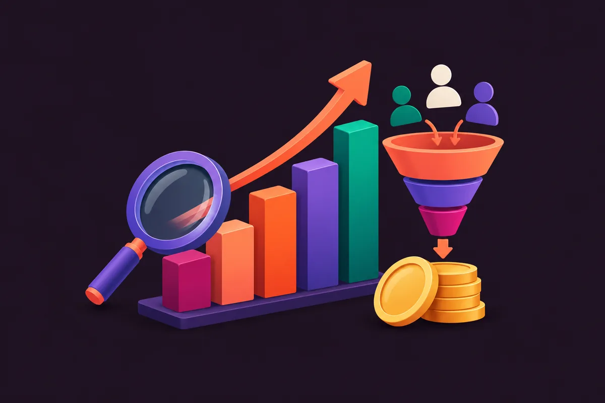 Un graphique de revenus avec un entonnoir de conversion